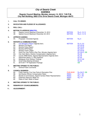 2013-Jan-14, Council Mtg Template.doc - cityofswartzcreek