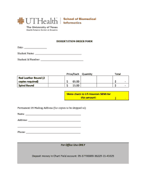 Dissertation Order Form