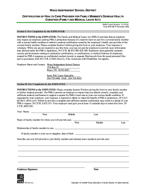 FMLA Certification of Health Care Provider for Family Member