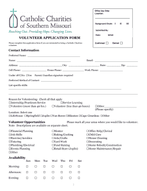 Volunteer Application Form