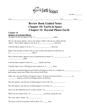 Earth in Space Guided Notes