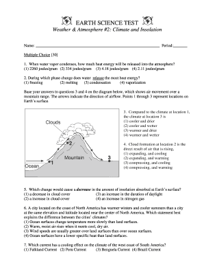 Earth Science Test