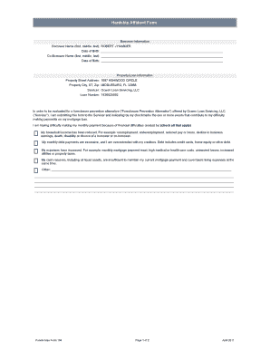 Hardship Affidavit Form