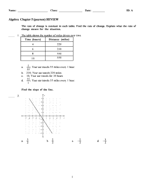 Algebra Chapter 5 Review Worksheet