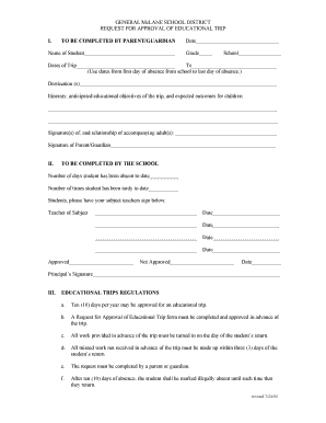 General McLane School District Educational Trip Approval Request
