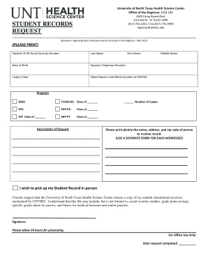 Student Records Request Form