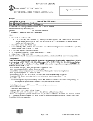 Hypothermia After Cardiac Arrest Protocol