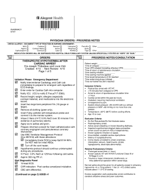 Therapeutic Hypothermia Protocol After Cardiac Arrest