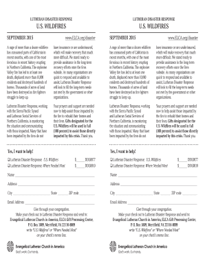 Lutheran Disaster Response Donation Form