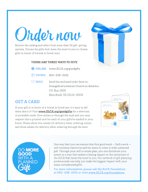 ELCA Good Gifts Order Form