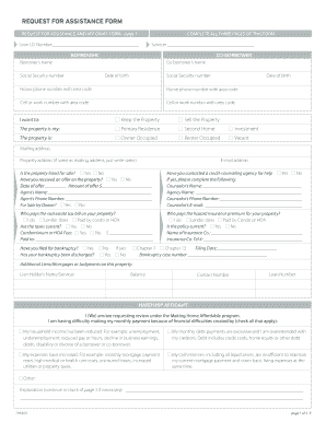 Request for Assistance and Affidavit Form