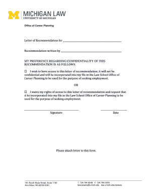 Law School Letter of Recommendation