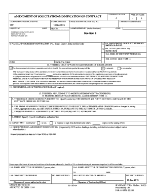US Federal Contract Amendment Form