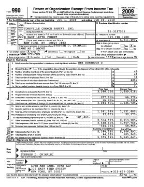 Form 990 Tax Return for Exempt Organizations