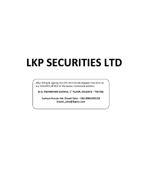 KYC Form for Account Opening