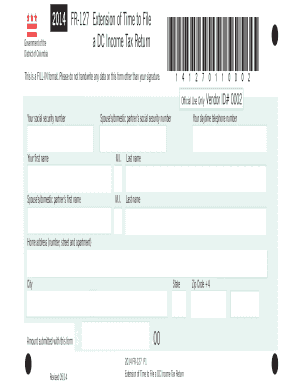 DC Income Tax Return Extension Form