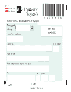 DC Fiduciary Income Tax Payment Voucher