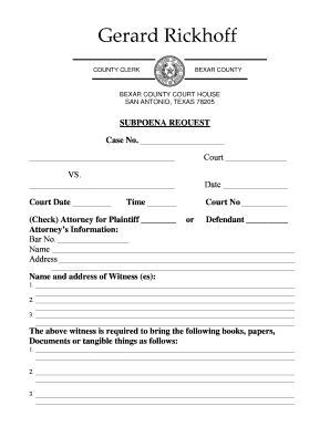 Subpoena Request Form