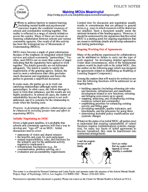 Memorandum of Understanding for Learning Support