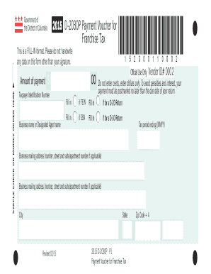 DC Franchise Tax Payment Voucher