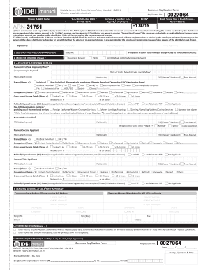 IDBI Mutual Fund Investment Application Form