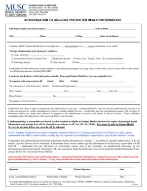 Authorization to Disclose Protected Health Information