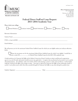 Federal Direct Stafford Loan Request Form