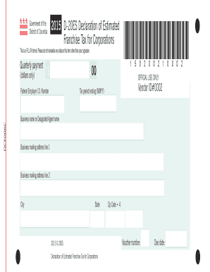 2015 DC Franchise Tax Declaration