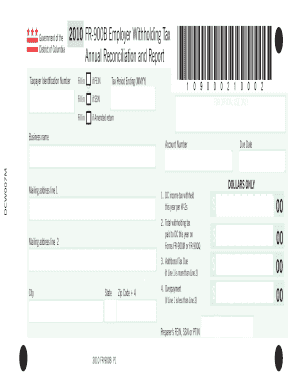 DC FR-900B Employer Withholding Tax Form