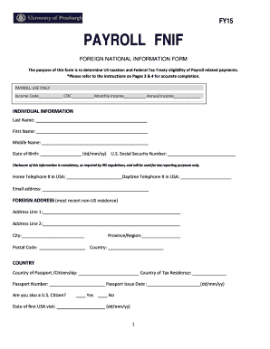 Foreign National Information Form