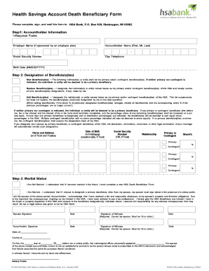 Health Savings Account Death Beneficiary Form