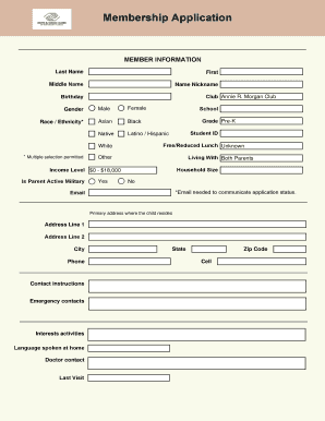 Membership Application Form