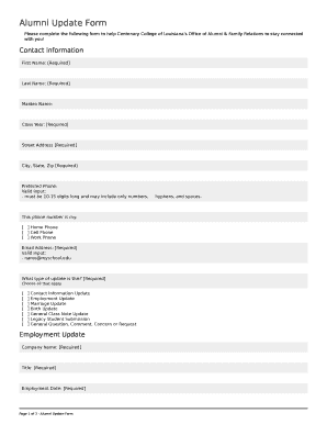 Alumni Update Form