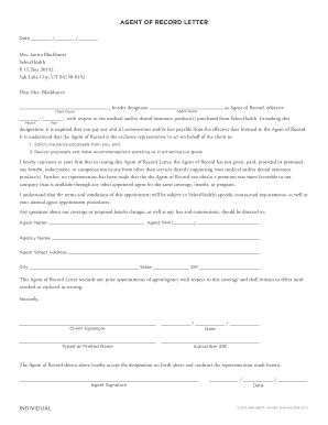 Agent of Record Letter
