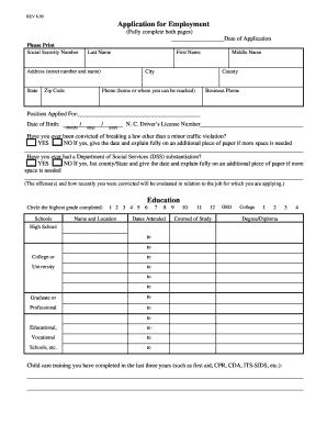 Application for Employment
