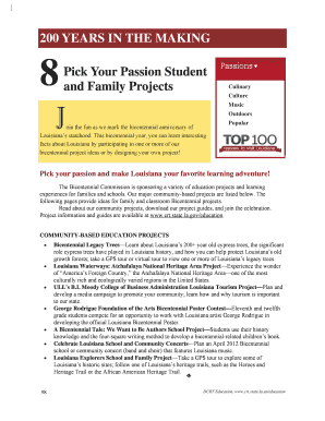Louisiana Bicentennial Education Projects Guide