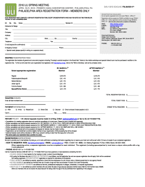 ULI Spring Meeting Registration Form