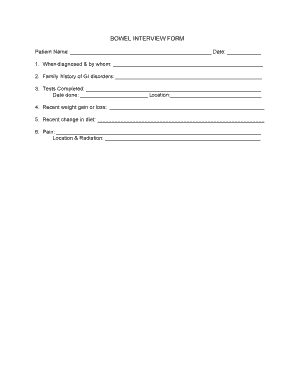Bowel Interview Form