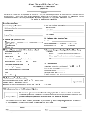 403(b) Product Disclosure Form