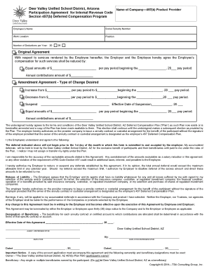 Deer Valley Unified School District 457(b) Participation Agreement