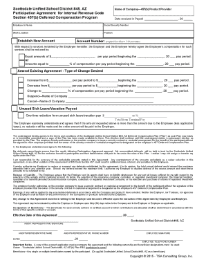 Scottsdale Unified School District 457(b) Participation Agreement