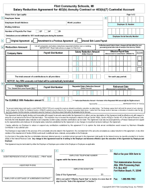 Salary Reduction Agreement for 403(b) Plan