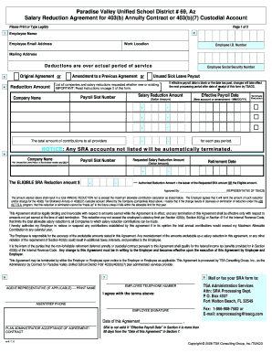 Salary Reduction Agreement for 403(b) Plan