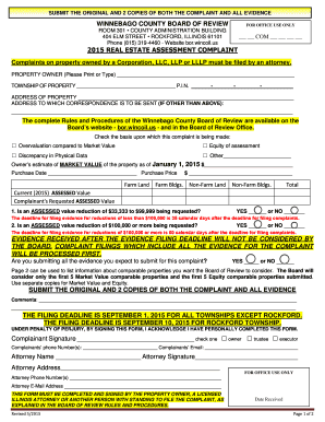 Winnebago County Real Estate Assessment Complaint Form