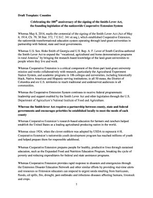 County Resolution Celebrating Smith-Lever Act