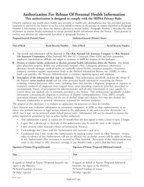 Ohio National Life Insurance Application Form 6498