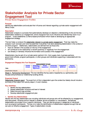 Private Sector Engagement Stakeholder Analysis Tool