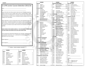 High School Course Selection Form