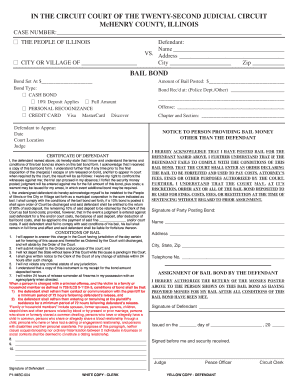 Illinois Bail Bond Form