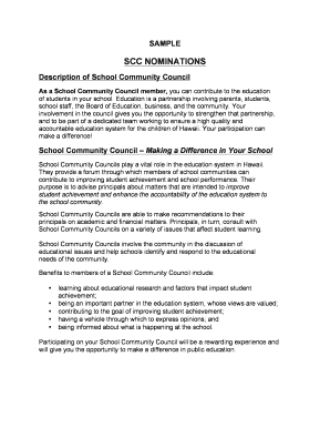 School Community Council Nomination Form